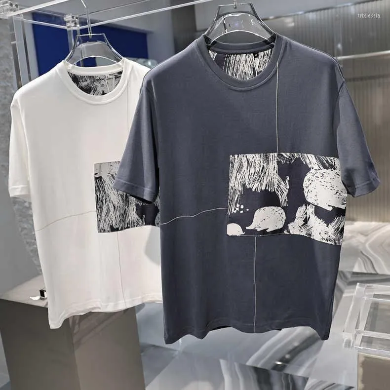 T-shirts pour hommes P03782 Mode Hauts pour hommes T-shirts 2023 Piste De Luxe Design Européen Court Impression Style De Fête T-Shirts