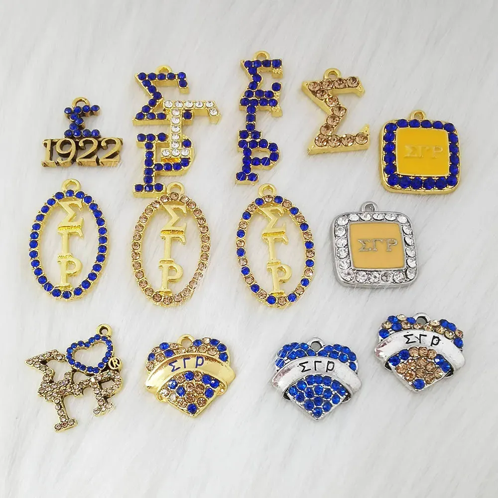 Charms 20 Stück viele Arten griechische Sorority Sigma Gamma Rho Buchstaben Charm Armband Halskette Charms für Frauen Schmuck 231113