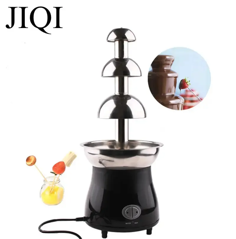 Other Kitchen Dining Bar Commercial Chocolate Fountain Machine 3 Layer Stainless Steel Melt Fondue Waterfall Wedding Birthday Christmas 231114