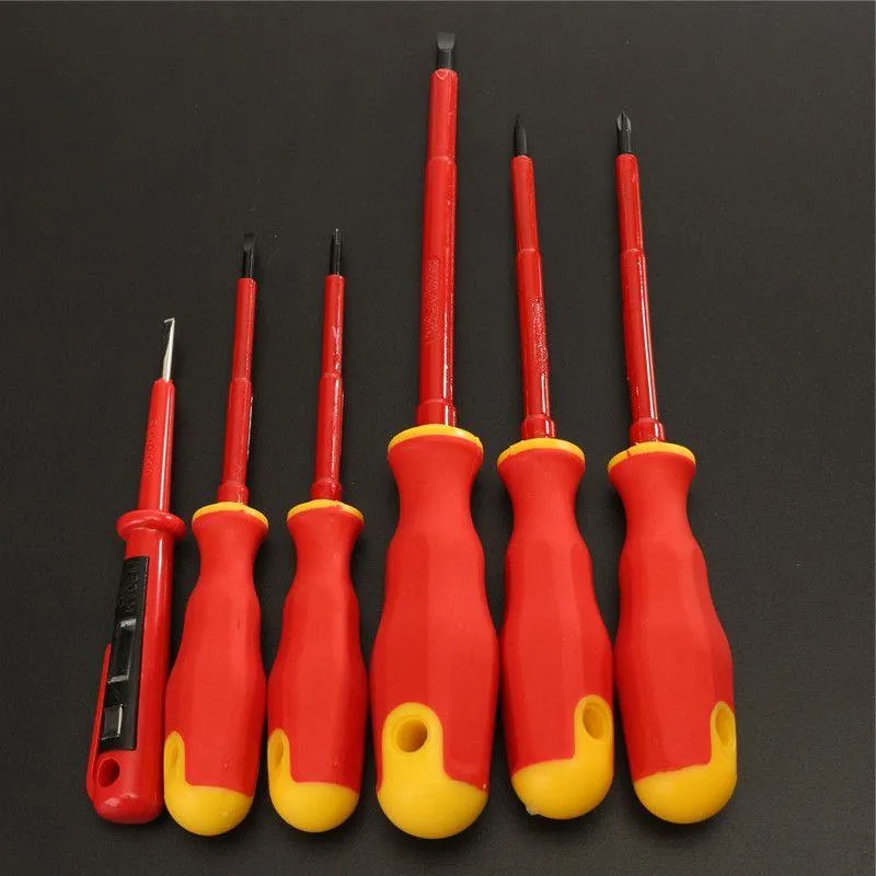 Freeshipping Practical 6Pcs/lot a set VDA Electricians Screwdriver Set Electrical Insulated Kit Hand Tools Top Quality Efrsm