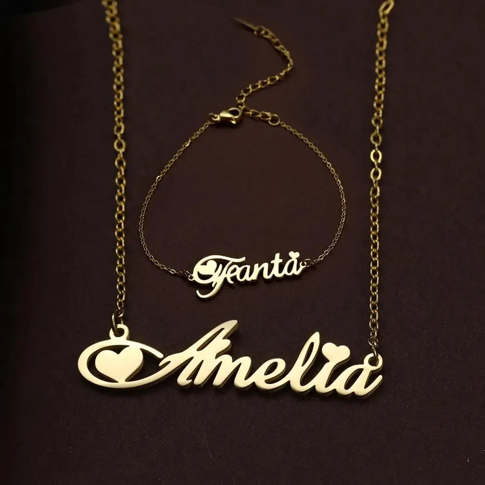 Anhänger-Halsketten, personalisierte Halskette für Frauen, individueller Name, individueller arabischer Edelstahl-Schmuck, Halsband, Familiengeschenk 231113