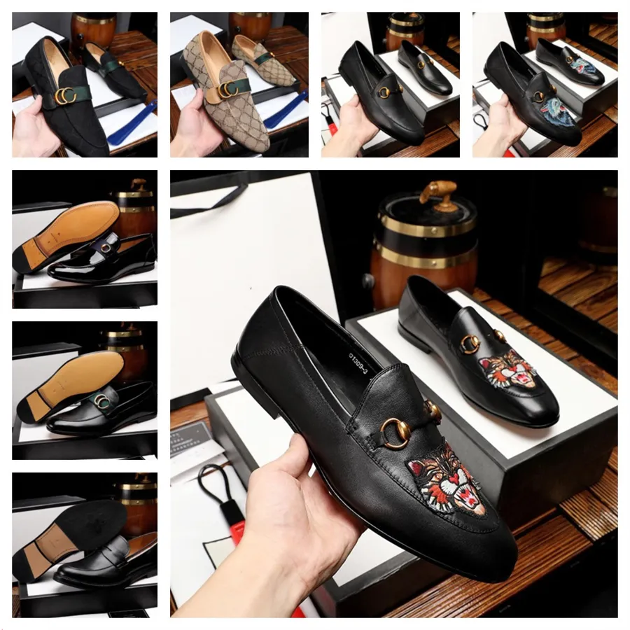 Luxurious Mens Black/Blue Leopard Rhinestone Black Leather Flats 2022