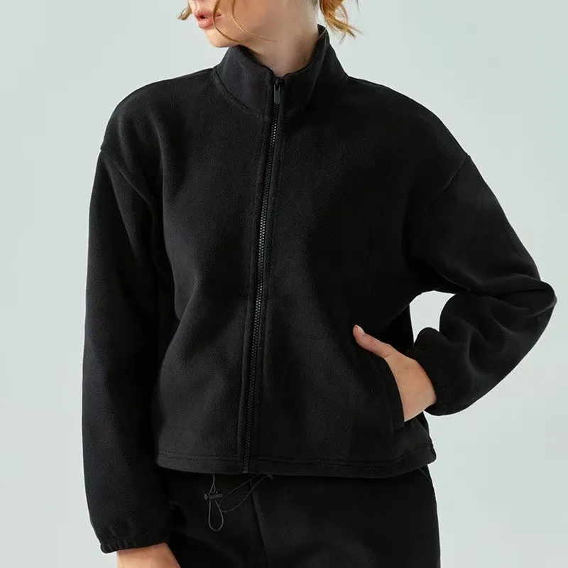 Kvinnor Yogajacka Ytterkläderrockar Kvinnor Casual Autumn Winter Coat Sport Overcoat Stand Collar Warm Jackets WT5649