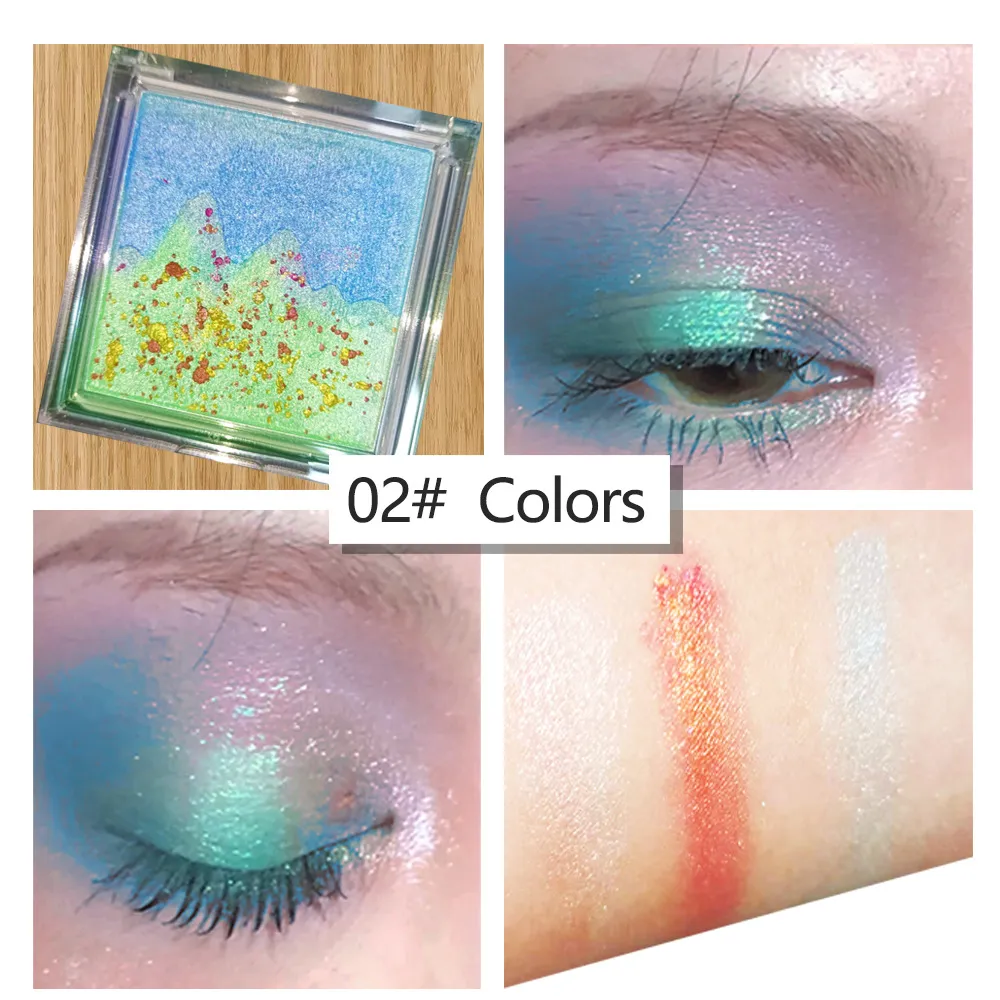 Palette di ombretti a 3 colori Ombretto opaco turchese portatile piccolo Cosmetici a pigmenti luccicanti impermeabili a lungo termine