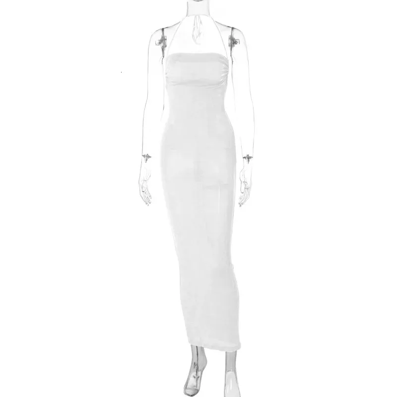 sachin and babi light blue dress Dhgate Backless Maxi Dress Casual Hugcitar Backless Maxi Dress With  Drawstring Ties, Sleeveless main image 0