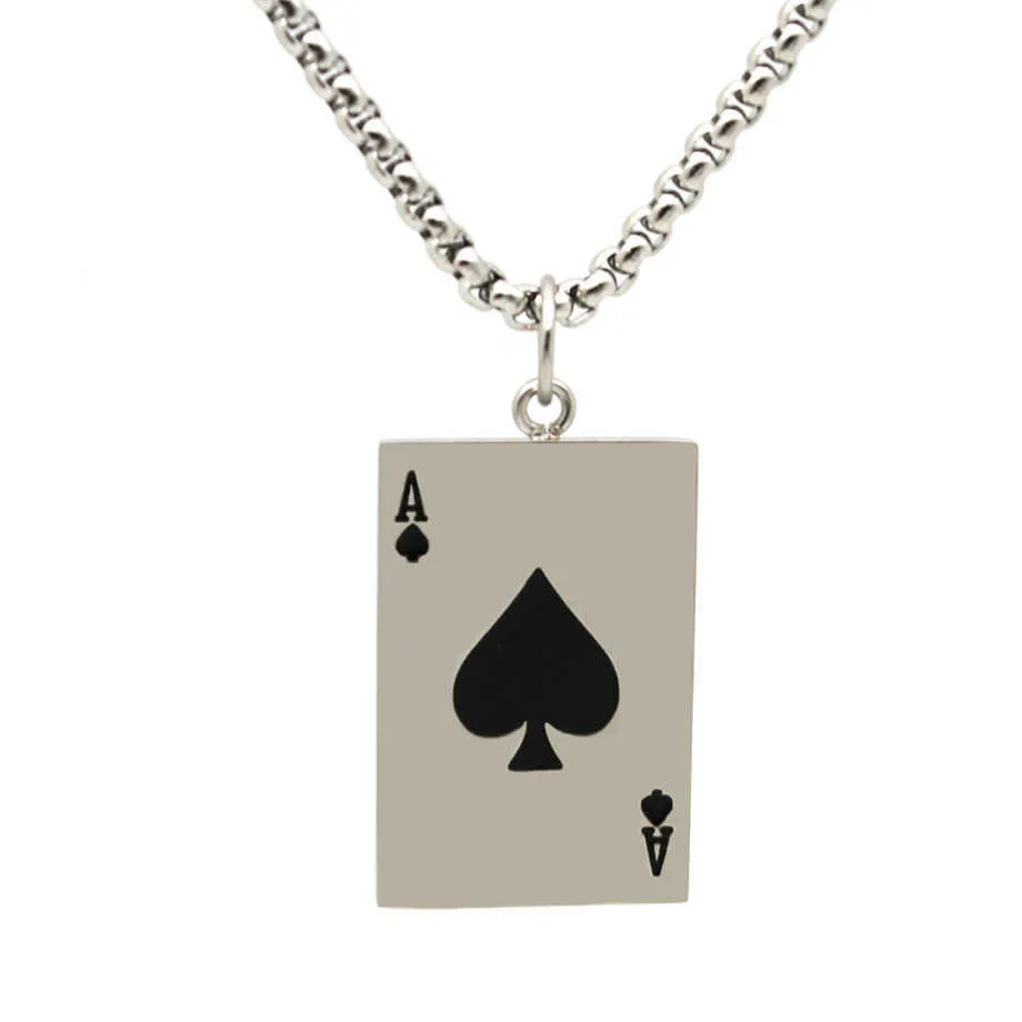 Buy Ace of Spades Card Pendant Necklace Stainless Steel Men's Biker Heart Pendant  Necklace Online in India - Etsy
