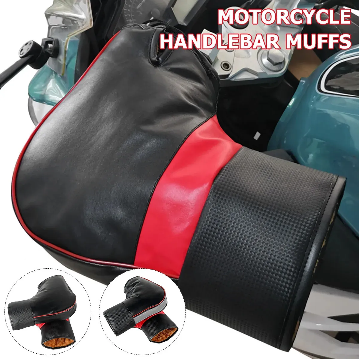 Motorcycle Handlebar Muffs - Windproof Waterproof Grip Gloves For Winter, Scooters & Bikes - View #7