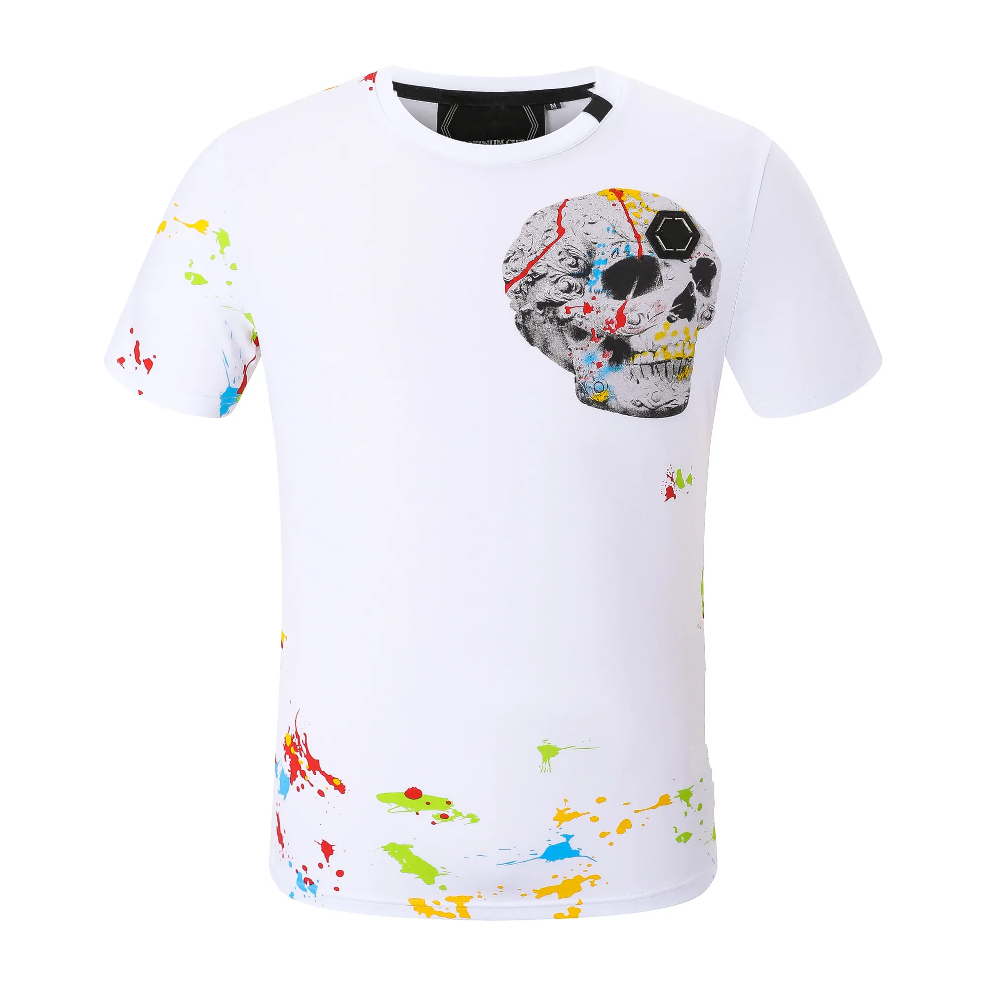 PP Modna męska projektant Slim Fit T-shirt Summer Rhinestone krótkie rękawowe koszulka koszulka TEE TEE TEE TOPS CLARAR Polos M-3xl PP88401