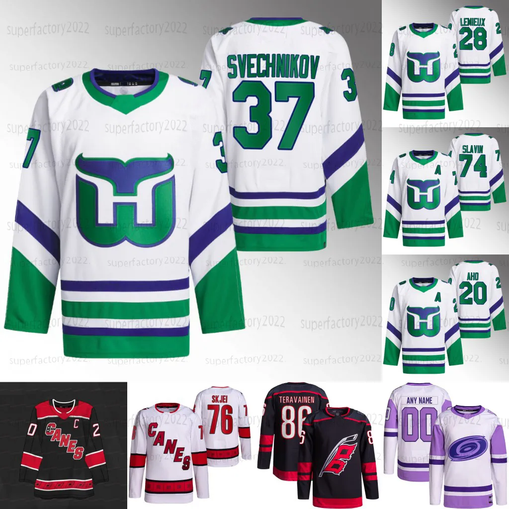 59 Jake Guentzel Hurricanes 2023-24 White Whalers Jersey Sebastian Aho Andrei Svechnikov Jesperi Kotkaniemi Martin Necas Brady Skjei Teuvo Teravainen Staal