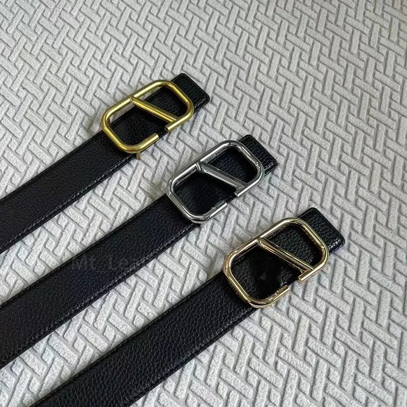 Womens Designer Belt för kvinnor Litchi Grain Waistband 105-125 cm Fashion Golden Silver Bronze Buckle Belts Bredd 3,8 cm Anniversary Present Fashion Belt With Box