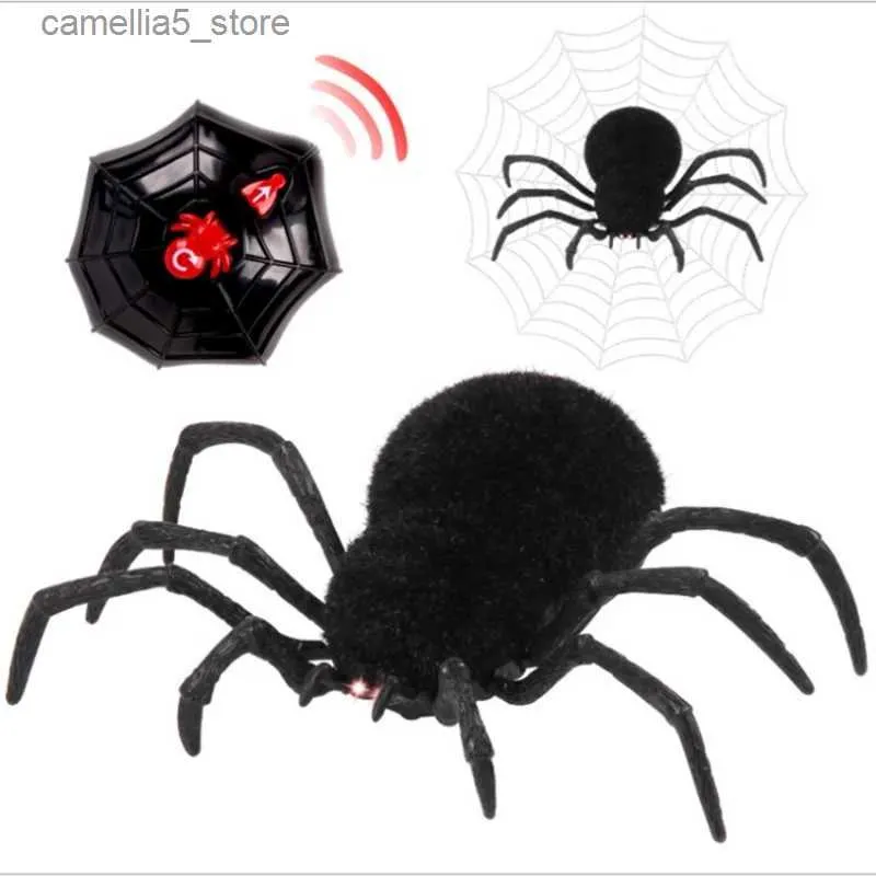 Elétrica / RC Animais Simulação Controle Remoto Aranha Engraçado Brincadeira Presente Brinquedos Simulação de Halloween Animais Elétrico RC Tricky Scary Toys Q231114