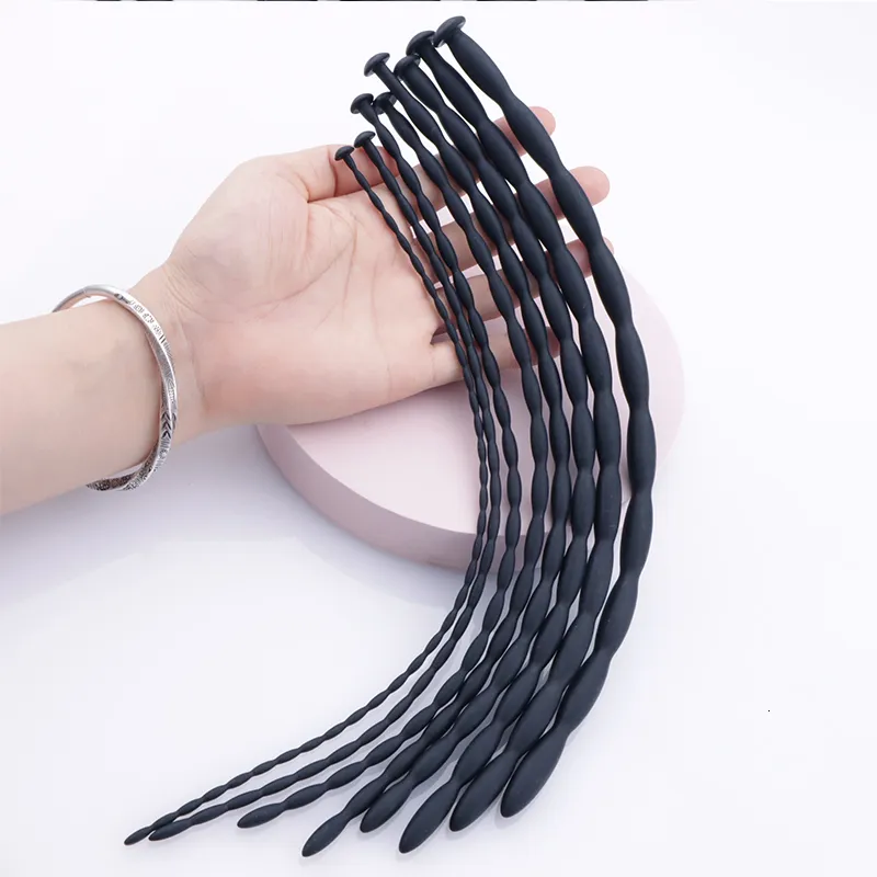 Adult Toys 8Pcs/Set Silicone Urethral Plug Urethral Sound Beads Hollow Probe Urinary Dilator Urethra Masturbat_voghion.com