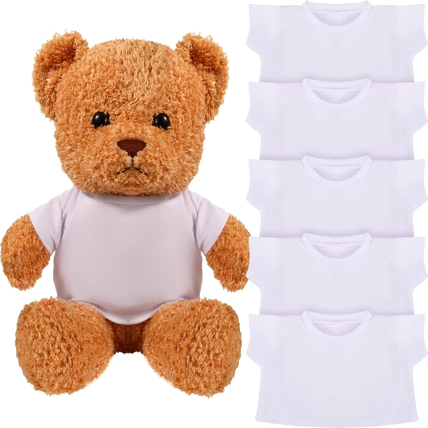 sublimazione maglietta vuota vestiti dell'orso maglietta dell'orso di peluche per la bambola degli orsi di peluche con 14 - 18 pollici (bianco)