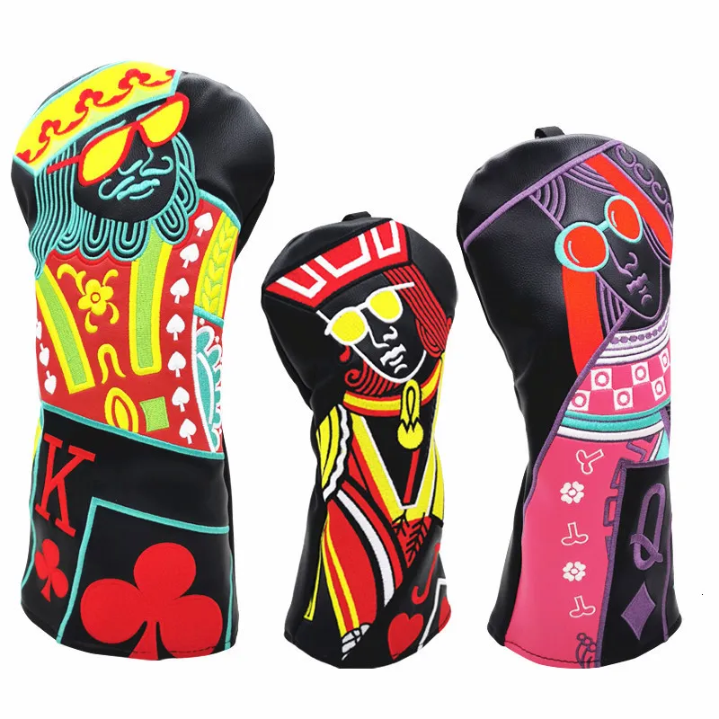 Other Golf Products Club Wood Headcovers Driver Fairway Woods Hybrid Cover club head protective sleeve Character embroidery 230413