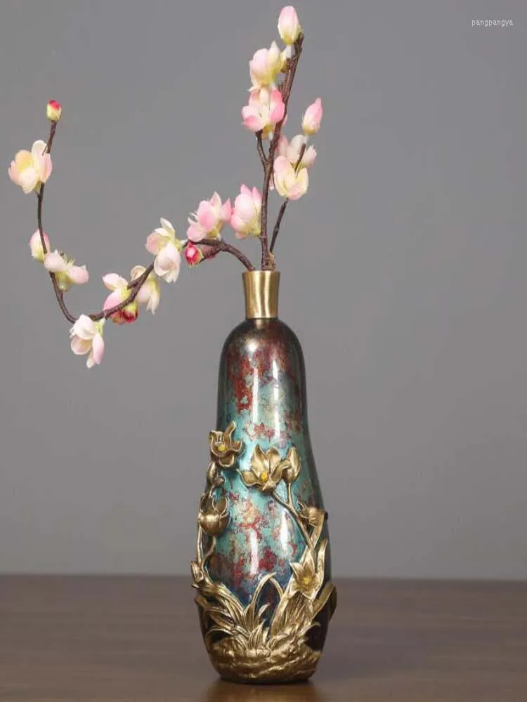 Вазы цвета медь маленькая орхидея ваза гостиная крыльца домохозяйство практическое украшение сухой цветочные украшения