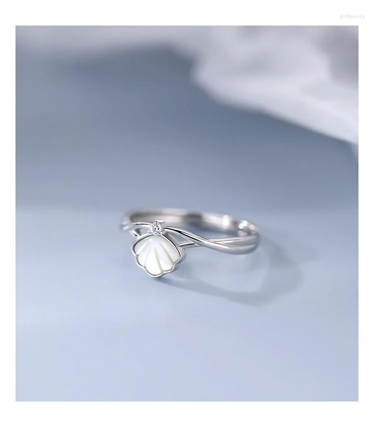 Кластерные кольца 925 стерлинговых серебряных украшений с кольцом раковины для женщин 2023 моды открытые украшения для женщин оптом