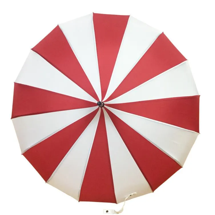 Creative Design Black And White Striped Golf Umbrella Long-Handled Straight Pagoda Umbrellas SN4505