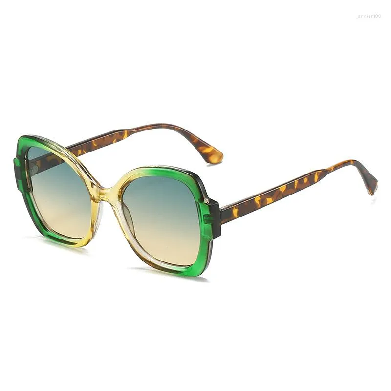 Solglasögon unik fjärilstorg för kvinnor märkesgradient elegant ram solglasögon kvinnliga oregelbundna nyanser UV400