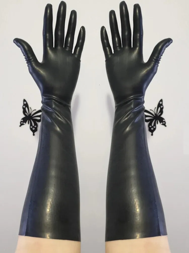 Vijf vingers handschoenen Latex mal vrouwen handschoenen Slim vinger korte wanten Naadloze vijf vingers Fetish 3D-versie of 2D lang 231114