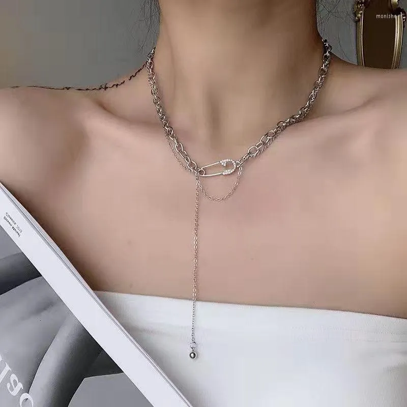 Choker 2023 Punk Gothique Harajuku Goupille De Sûreté Pendentif Collier Pour Femmes E Fille Clavicule Chaîne Esthétique Grunge Fée Noyau Cadeau Bijoux