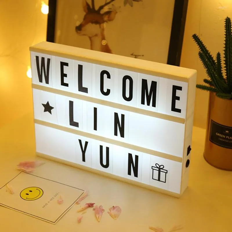 Table Lamps Arrival A6 A5 A4 Size LED Combination Night Light Box Lamp DIY Black Letter Cards USB Battery Powered Message Board