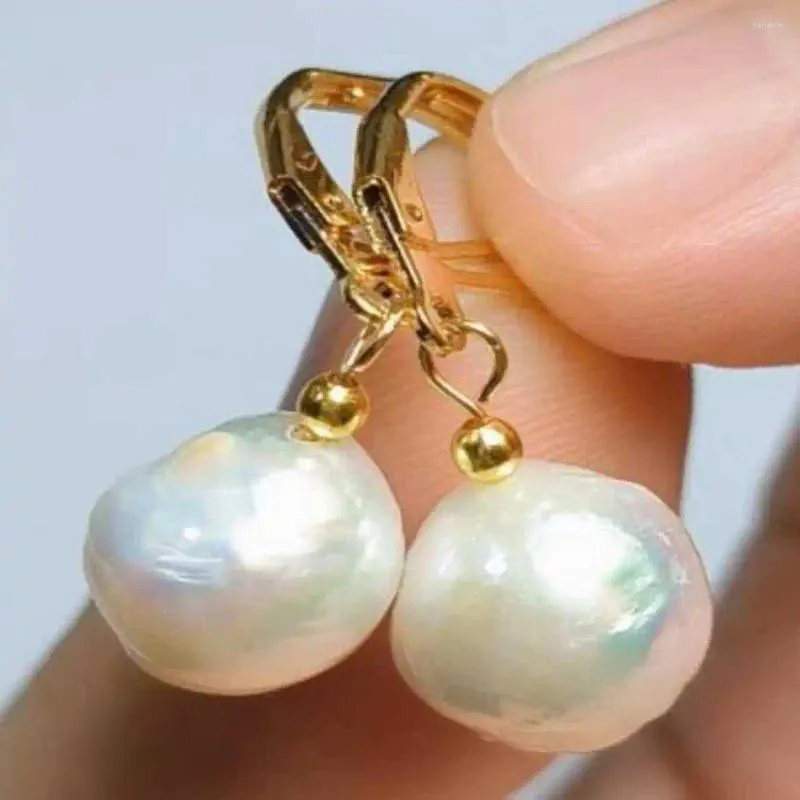 Dangle Earrings Natural Baroque White Pearl 14Kカーニバル養殖ファッション女性母の日イースターフールラッキー