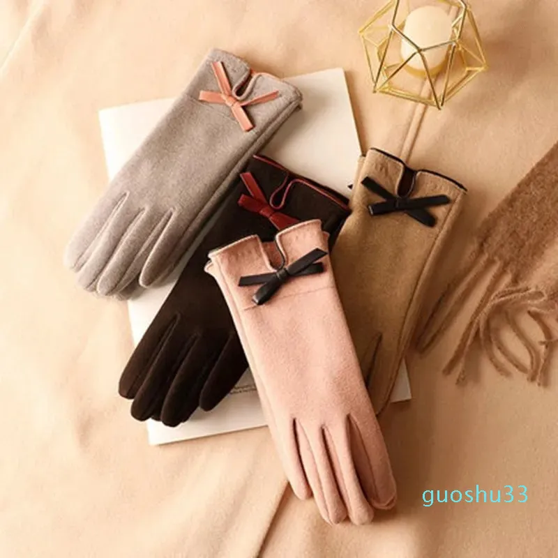 Cinq doigts gants grâce mode dame gant mitaine femmes hiver vintage écran tactile conduite coupe-vent garder au chaud