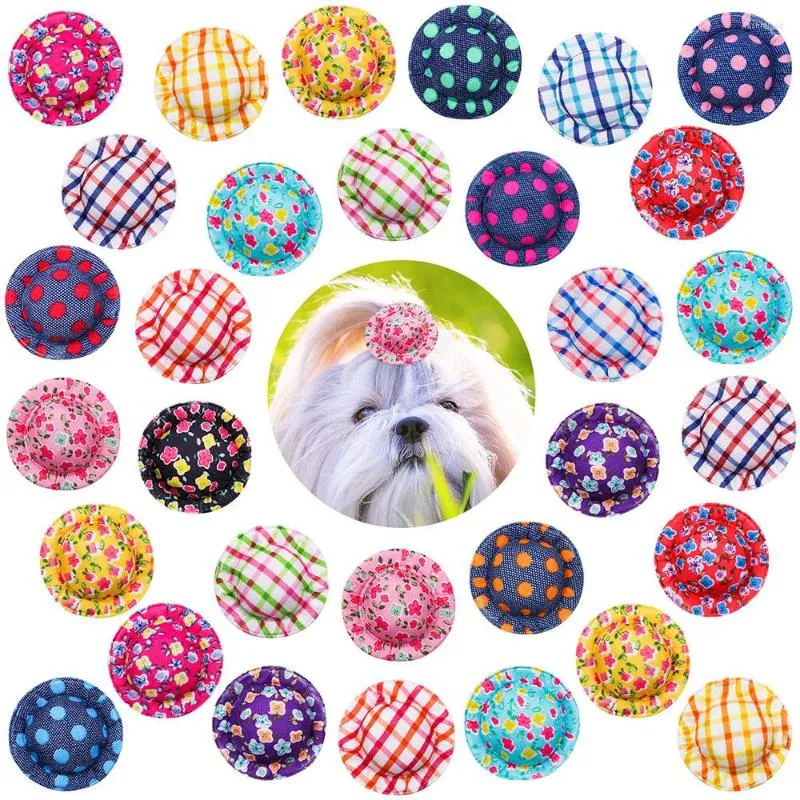 Dog Apparel 10/20PCS Hair Clips Fashion Cute Mini Pet Hat Bows For Small Dogs Caps Style Puppy Grooming Accessories