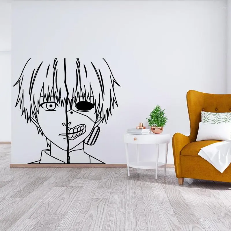 Adesivi murali Adesivo Tokyo-ghoul in stile cartone animato Carta da parati impermeabile Decorazioni per la casa per camerette Decorazione artistica MURAL Drop