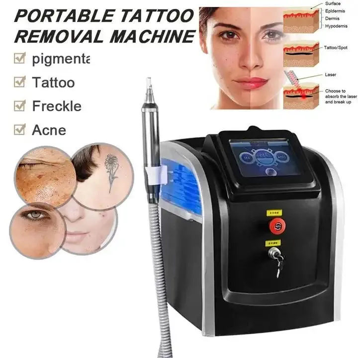Portable Picosecond Laser Tattoo Removal 1064nm 755nm 532nm Carbon Peeling Laser Beauty Equipment Removal Tattoo Laser Device