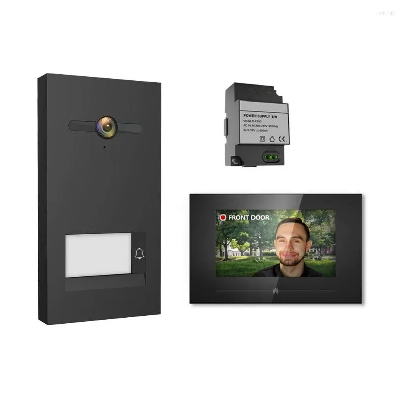 Telefones de portas de vídeo Kit de intercomunicação de tela de 2 arame à prova d'água para o sistema de entrada de segurança doméstica CCTV Multi Stations and Monitors