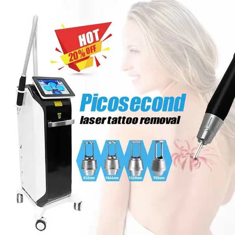 Gorąca sprzedaż laser i yag 532nm 1064nm 755nm picosekundowy pico drugi laserowy tatuaż usuwanie pieg z cepem