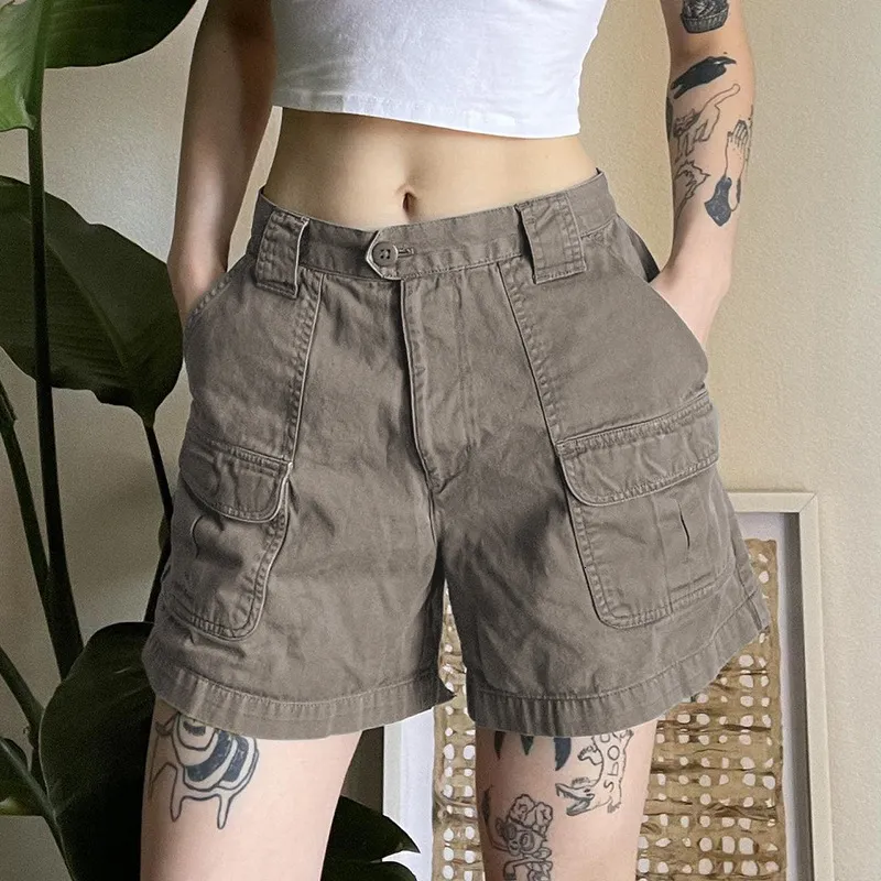 パンツ archive G.O.A linen cargo shorts y2k vintage late early 2000s Y2K Abercrombie & fitch cargo