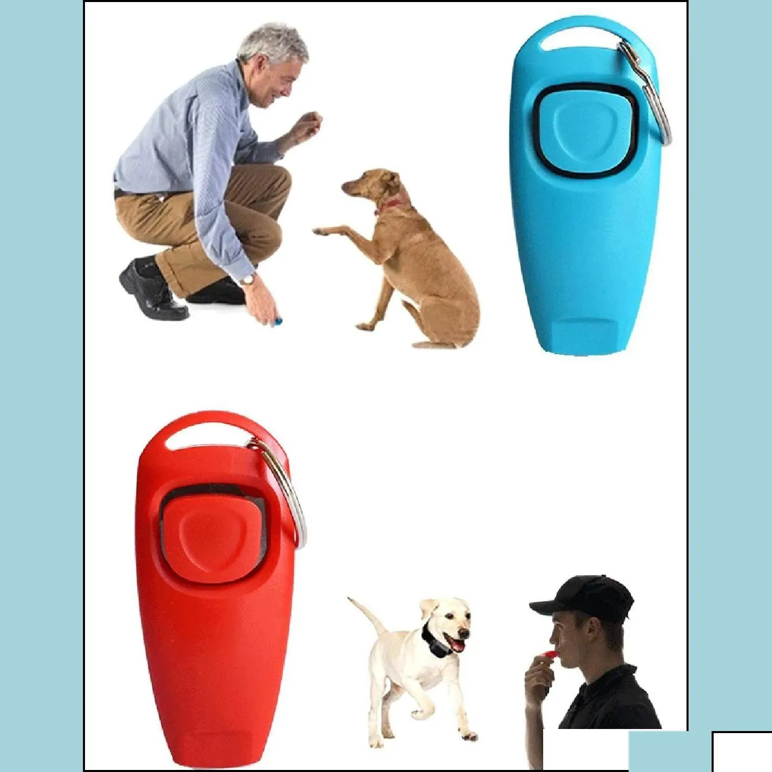 Addestramento del cane Obbedienza Addestramento del cane Obbedienza Fischio e clicker per animali domestici Strumento per smettere di abbaiare per cuccioli Addestratore portatile Pro Homeindustry Dhb5B