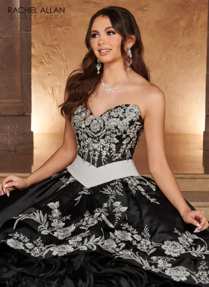 Black Princess Quinceanera Dress Off Shoulder Ball Gown with Silver Embroidery and Ruffles Floor-Length Organza from Dhgate Quinceanera Dresses - price 205.28 Black Princess Quinceanera Dress Off Shoulder Ball Gown with Silver Embroidery and Ruffles Floor-Length Organza from Dhgate Quinceanera Dresses - price 205.28