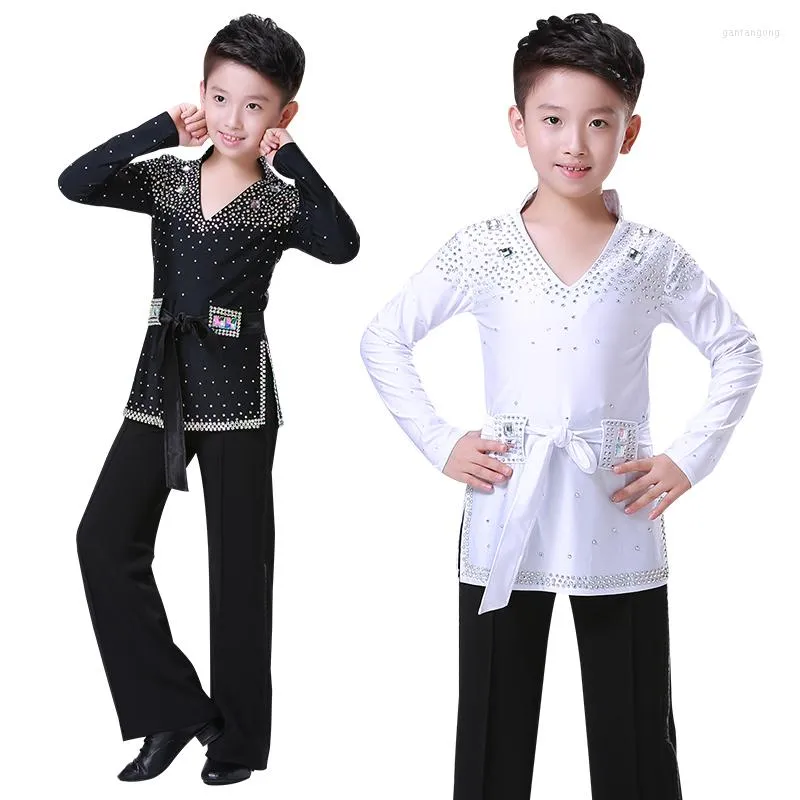 Stage Wear Boy Latin Ballroom kostium dla dzieci Koszulka Rumba samba tańca tańca