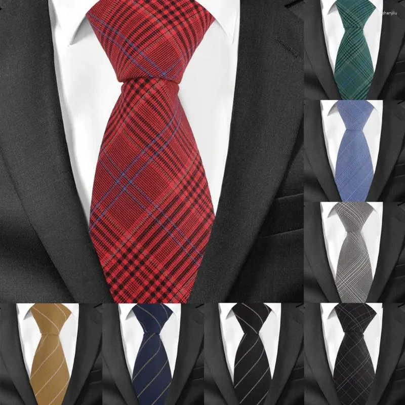 Bow Ties Neck For Men Casual Suits Skinny Rands Tie Gravatas Plaid Mens Neslips Business 7.5 CM Bredd Bröllop