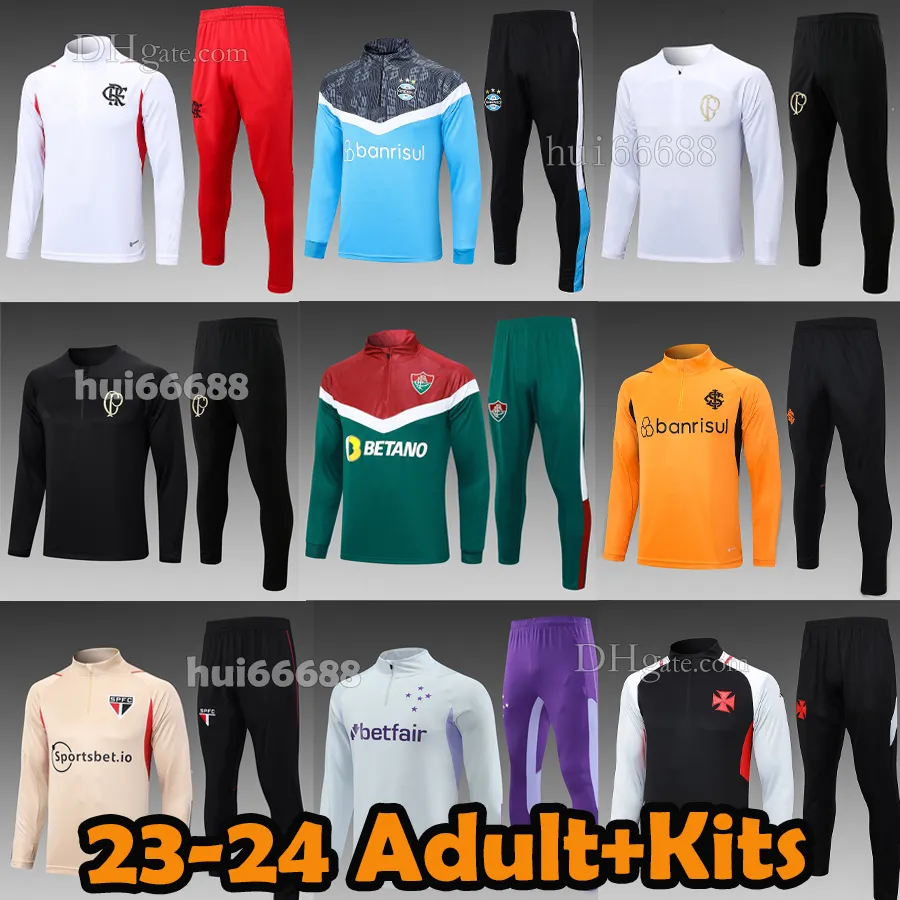 XXXL 23/24 Flamengo Soccer Tracksuits Gremio Fluminense DA GAMA 2023 2024 GABI F.CARBALLO PHGANSO RACKSUITS HOUDIE JACHT MEN KIDS KIT TRÄNING FOTBALL SHIRTS