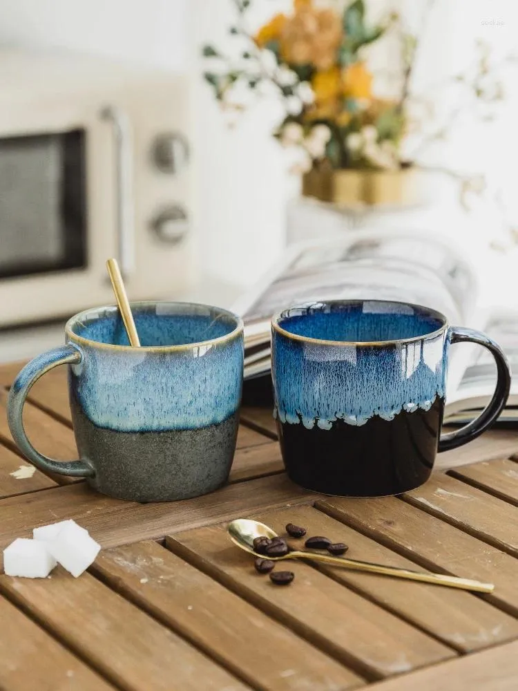 Tasses en céramique tasse créative lait petit déjeuner simplicité rétro réutilisable voyage amis maison peint à la main Taza café tasse à café