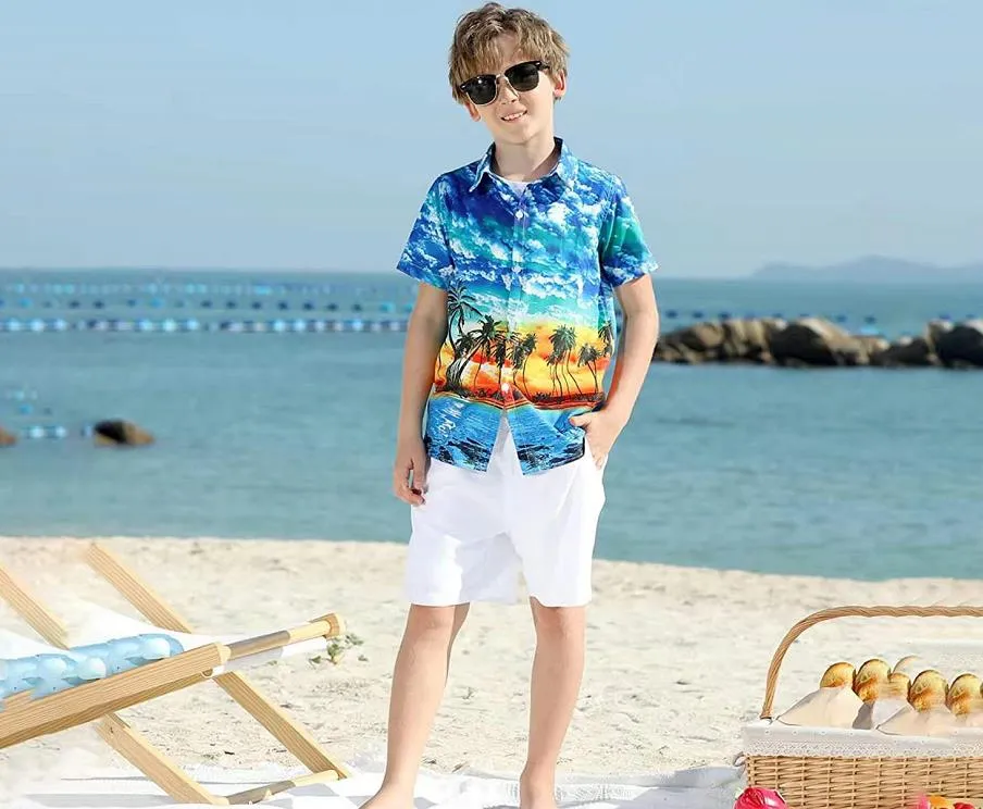 New Kids Beach Shirts For Mens Casual Korean Boy Shirt Long Sleeve