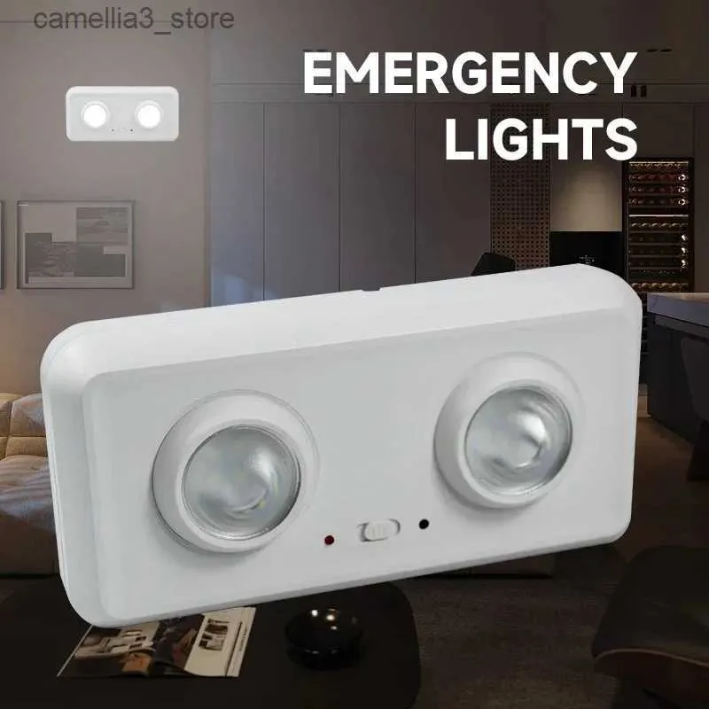 Lanterna da campeggio 2 pz / lotto doppia testa LED luci di emergenza campeggio esterno portatile ultra luminoso ricaricabile LED lanterne intelligenti lampade di avvertimento Q231116