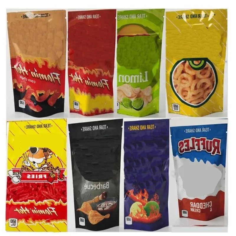 mylar packaging bags cheddar bar becue cheetos moisture reusable sealed empty packaging bag Grbef