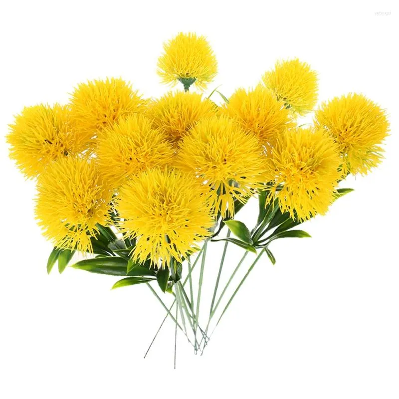 Decorative Flowers Dandelion Wedding Ceremony Decorations Flower Fake Faux Yellow Dried Ball Simulated Onion Decor Dandelions