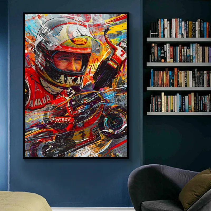 Abstract Canvas Prints Poster Motorcycle Canvas Painting Posters Print Cuadros Wall Art Picture for Living Room Home Decoration