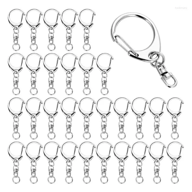 Sleutelchains 50 -stukken voor sleutelring met kettingclip D Snap Hook Open Jump Keychain maken maken uw eigen voor