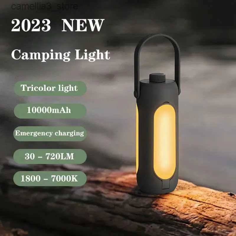 Lanterne de camping 10000mAh Lumières de camping multifonctions Lanterne de camping en plein air portable Lumière de secours Lampe de tente suspendue Lampe de poche puissante Q231116