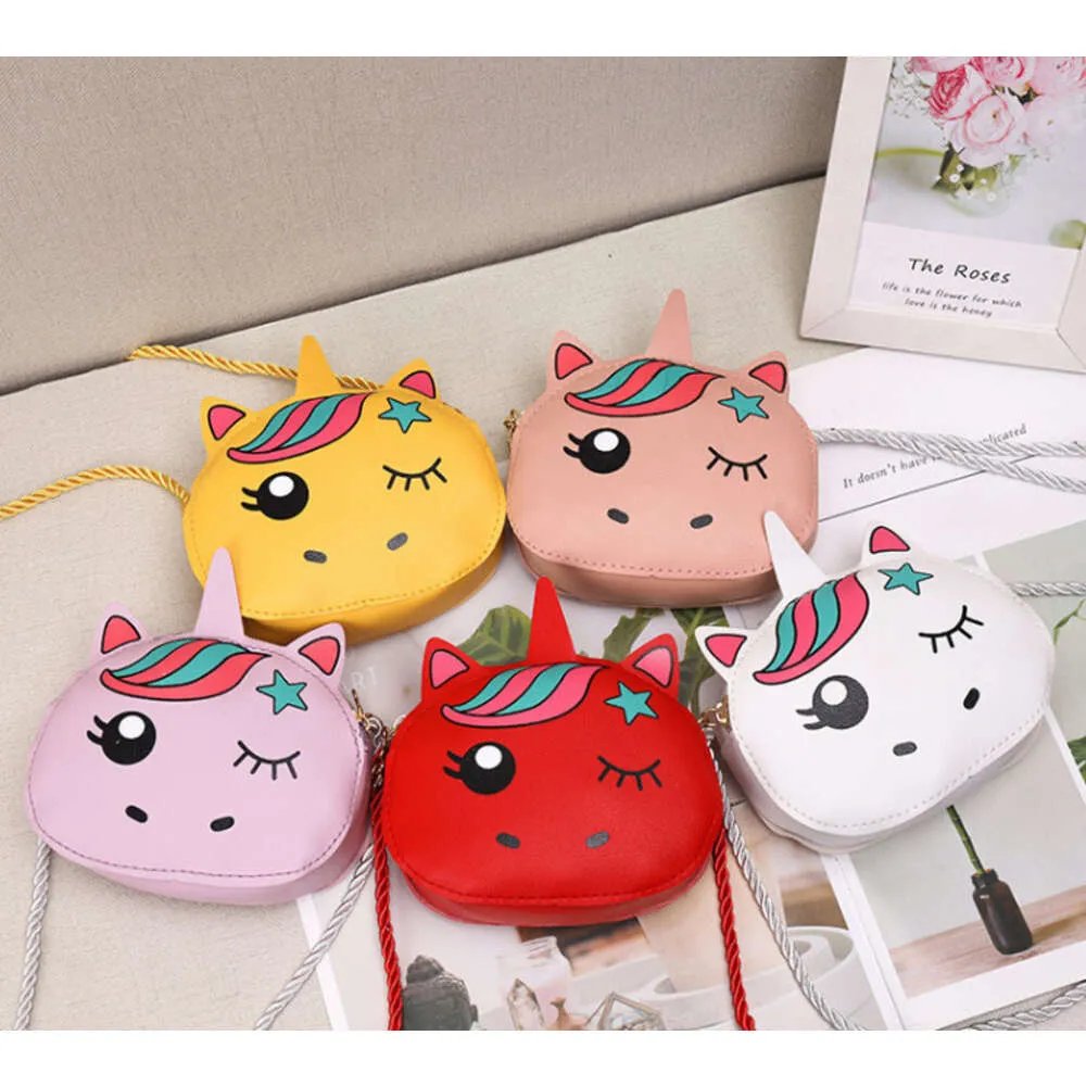 Barn Unicorn Purse Girls Cartoon Horse Single Shoulder Bag Barn Pu Leather One Shoulder Bags Boys Messenger Wallet Accessories Q4053