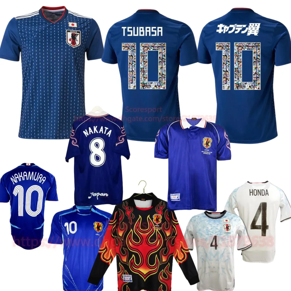 ツバサ・ジャパンレトロサッカージャージ18 19トップタイの品質ナタカヴィンテージサッカーシャツ1998ナカムラ06日本人16 17ガカワクラシックシャツキット