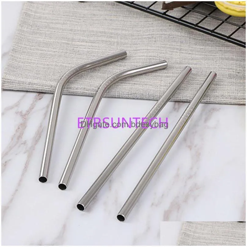 18cm short drinking straw for kids stainless steel straw reusable silver metal straws food grade for juicy lx0602