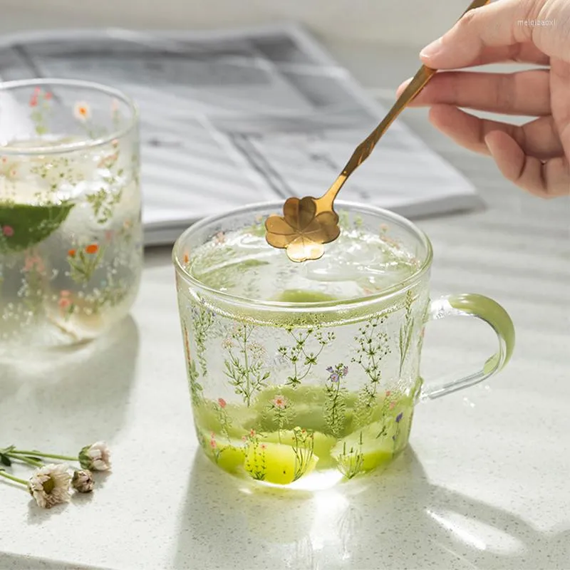 Wijnglazen Glazen beker Dames Huishoudelijke drinkmok Hittebestendige melk Ontbijt Koffiekopjes Schattig meisje Grote capaciteit met schaalmokken